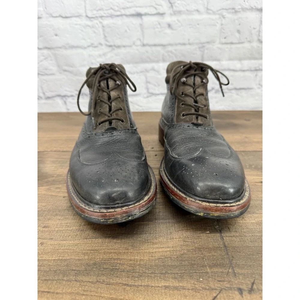 Wolverine 1000 Mile Wingtip Boots Men's 9D Black Leather Chukka Ankle Lace Up